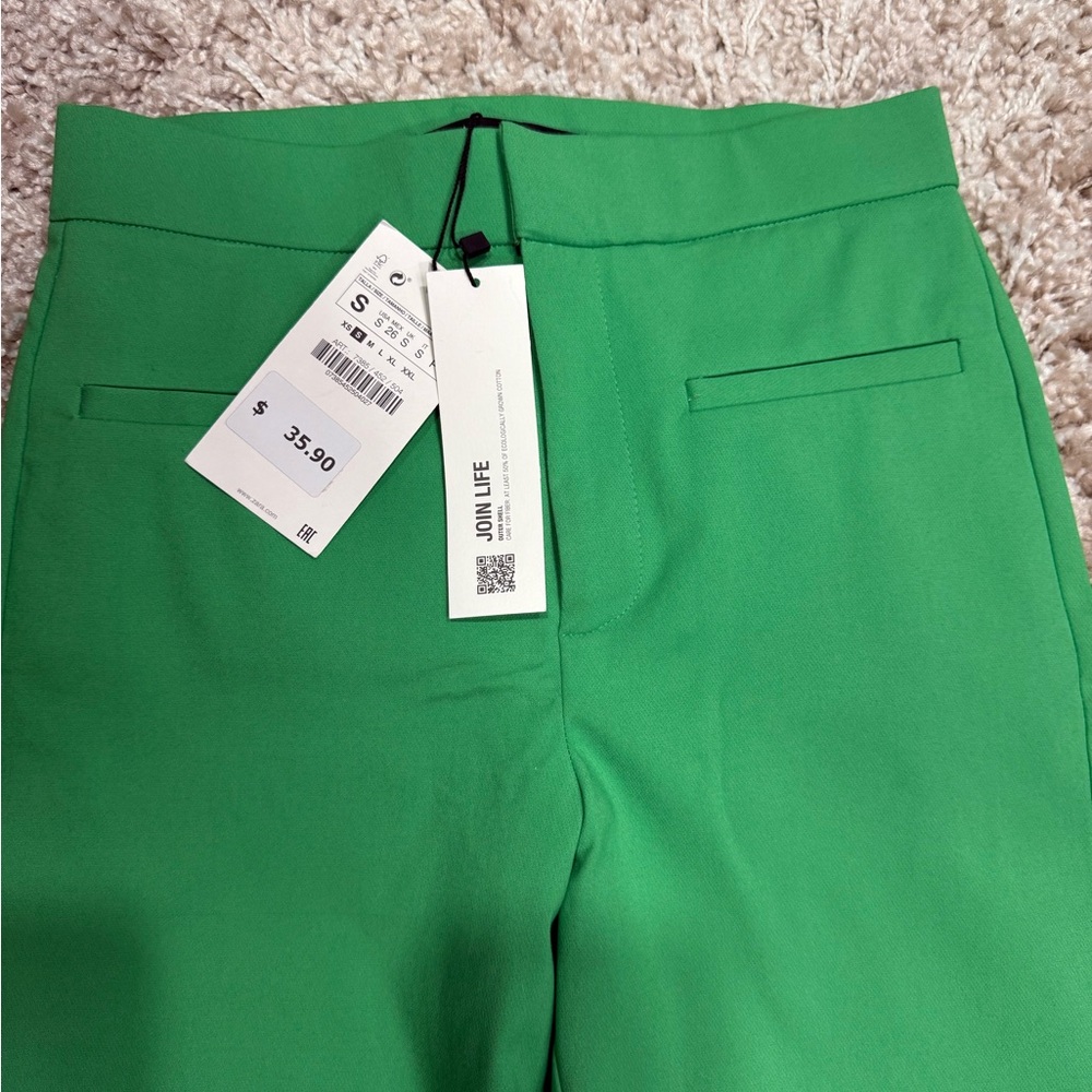 Zara Vibrant Green Trousers